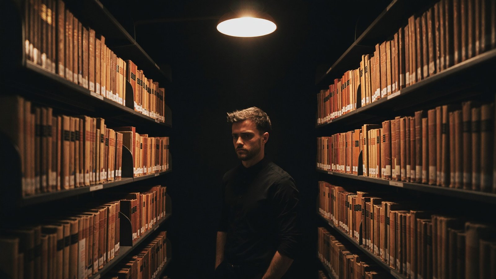 Pasillo de biblioteca con libros idénticos: la canibalización de keywords en un blog hecho con IA